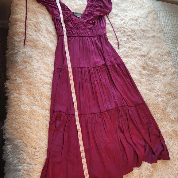Anthropologie Deep Red Midi Dress - Picture 8 of 12